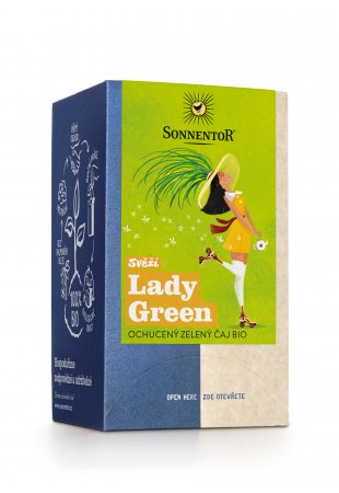 Svieža Lady Green, ochutený zelený porciovaný čaj 21,6 g